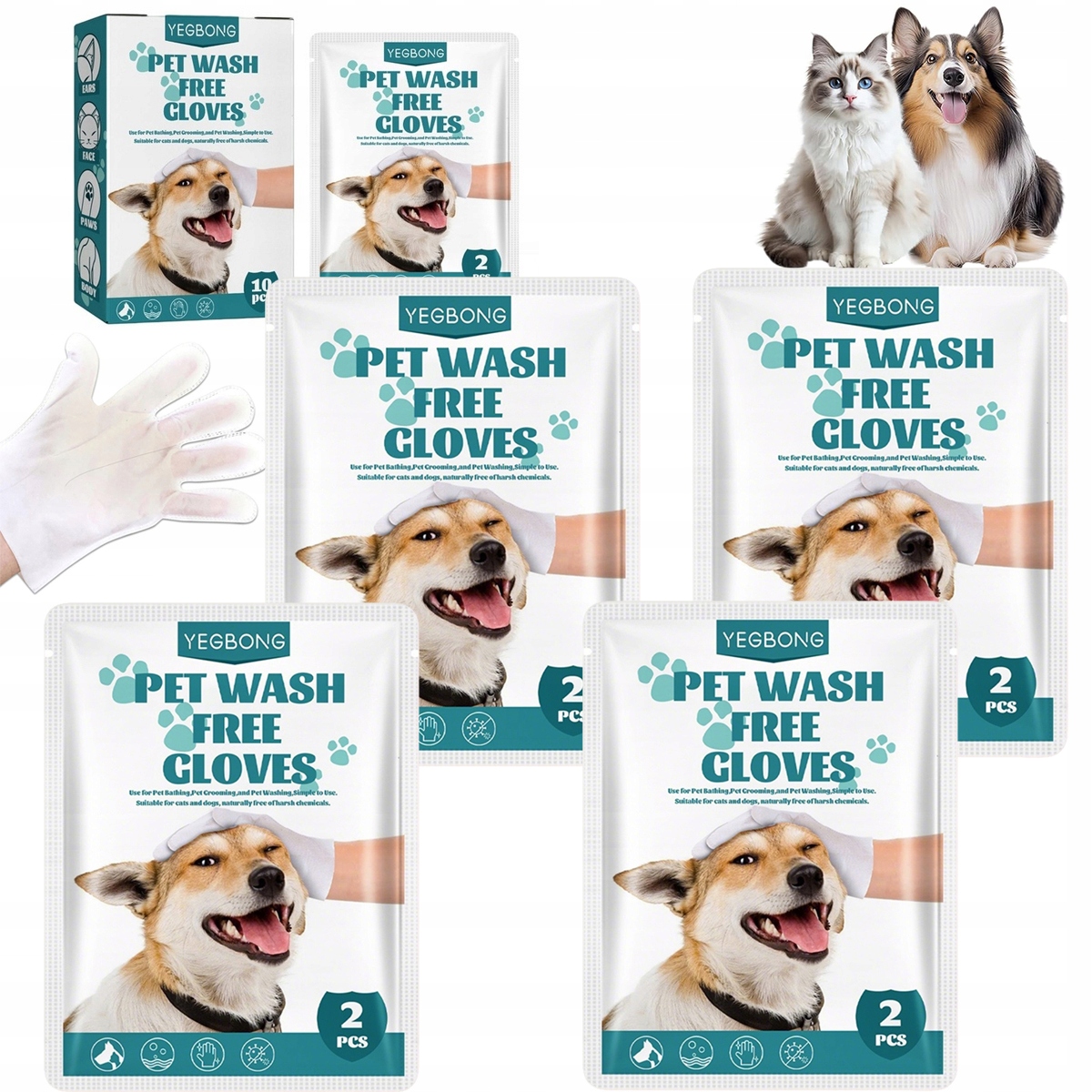 Levně Čisticí rukavice Pet Spa Odstranění skvrn z pachů 10 ks