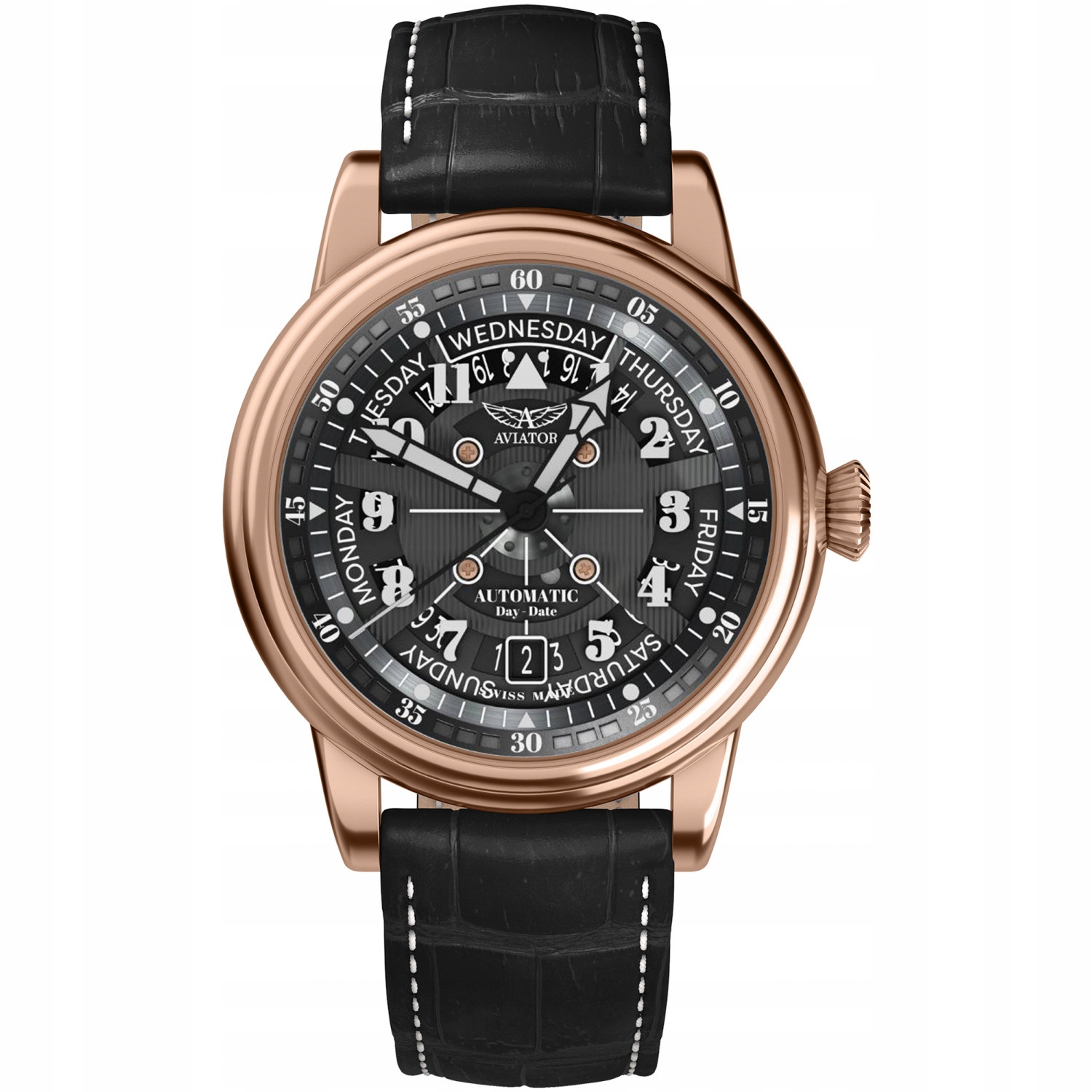 Pánské Hodinky Aviator V.3.36.2.285.4, černý řemínek