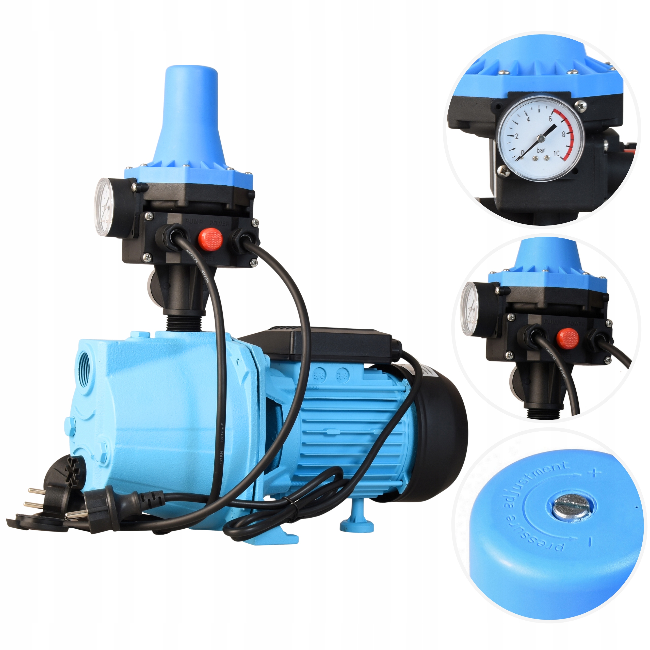 Robustní Litinová Pumpa Na Vodu 1100 W 60 L/min S Automatickou Regulací Tlaku