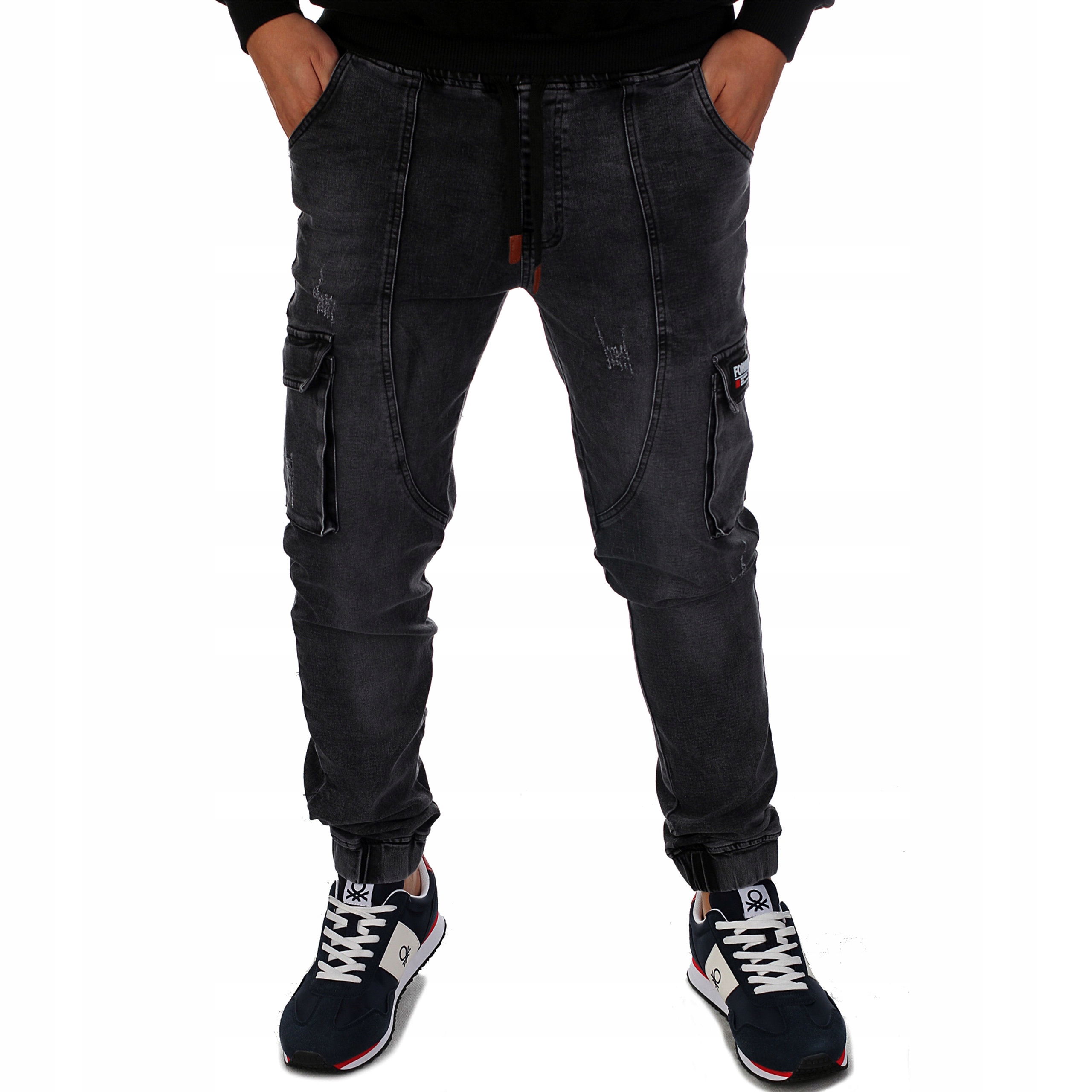 

Jeansowe Bojówki Joggery Męskie DR888_XXL