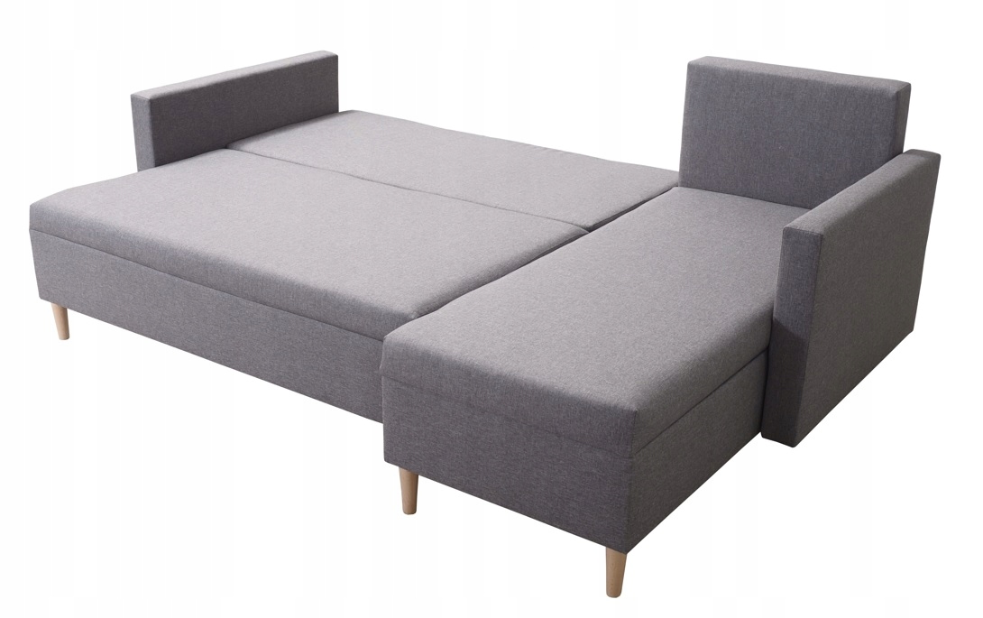 NOWOCZESNY NAROŻNIK z FUNKCJA SPANIA ROZKŁADANY SCANDIK + 2x pojemnik Powierzchnia spania - długość (cm) 191-200 cm