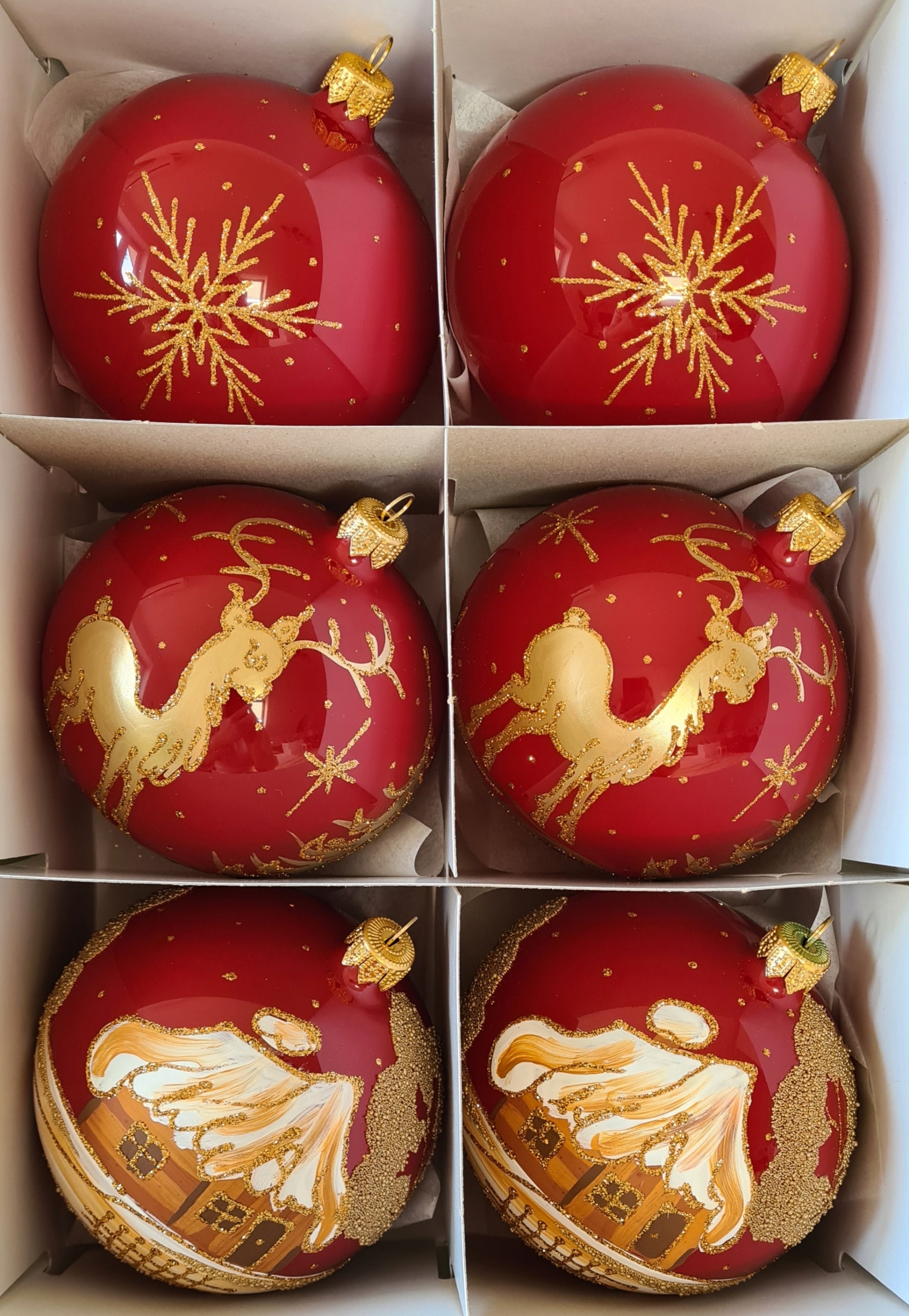 

Bombki Choinkowe Szklane Ręcznie Malowane 10 cm.