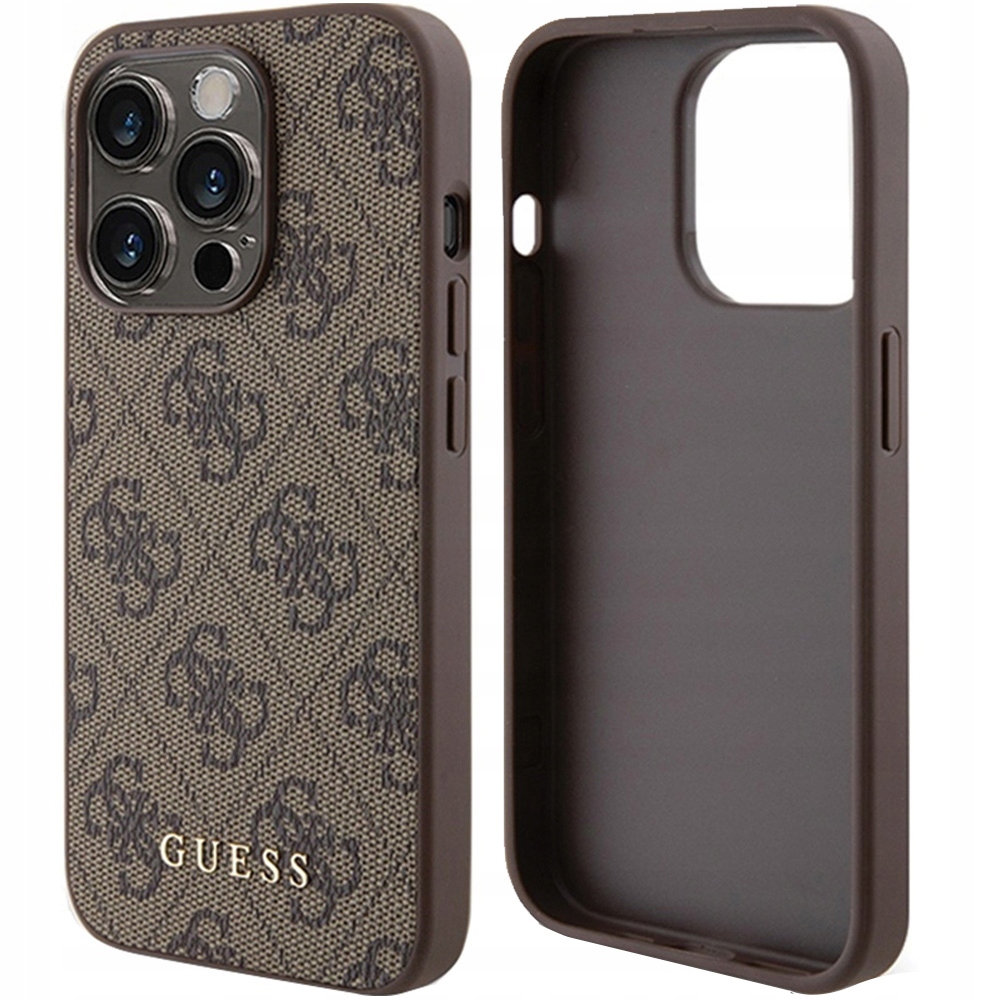 Pouzdro kožené Guess pro iPhone 15 Pro, zadní kryt pro telefon, ochranné pouzdro