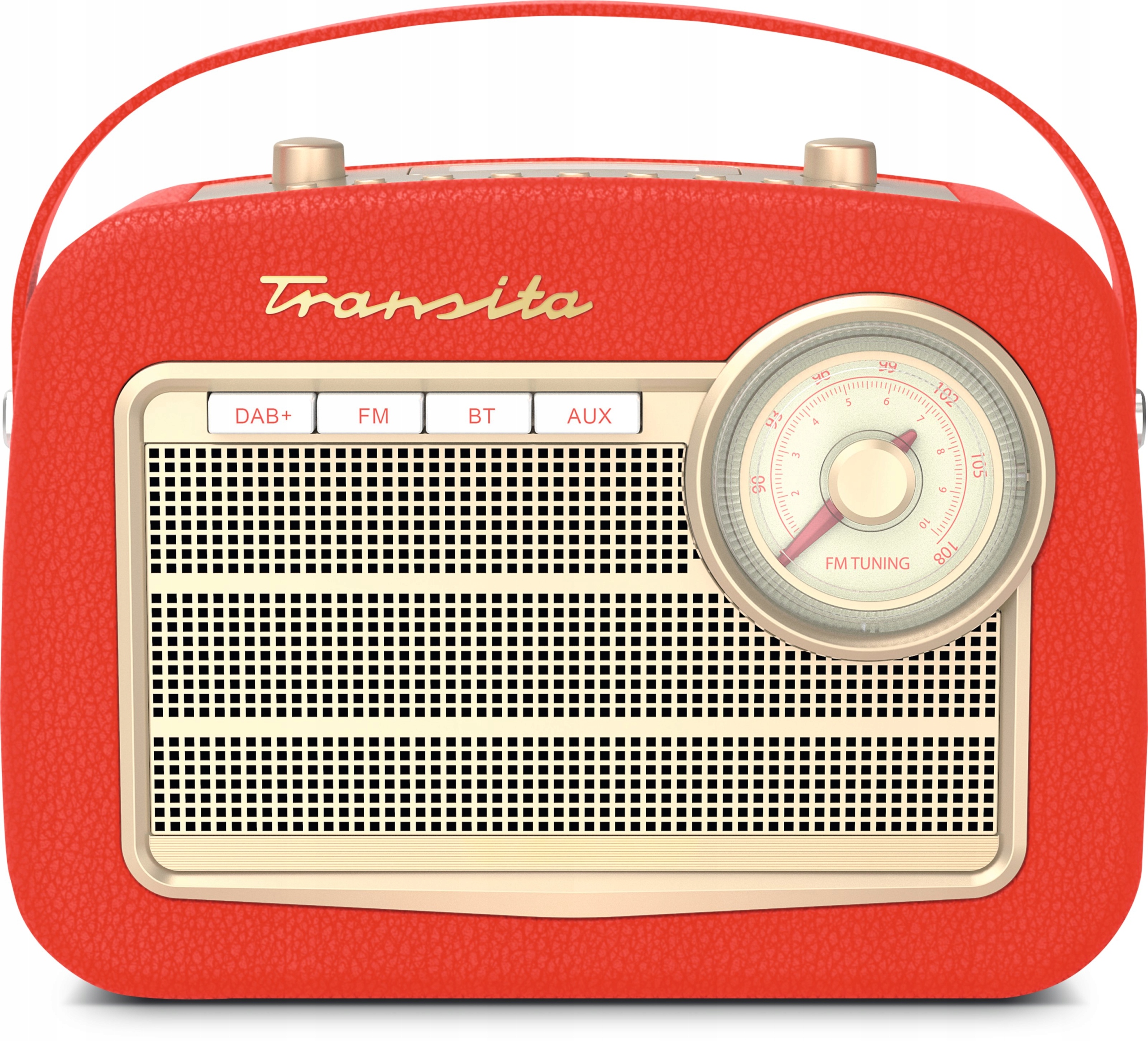 Radio Dab+ retro Transita 130 červená
