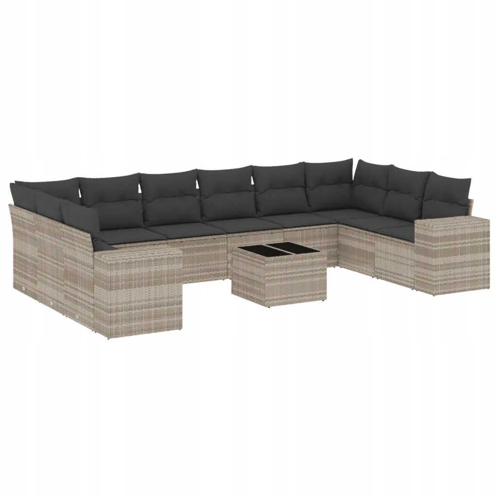 Ratanový Zahradní Set Světle Šedý 83x62x69 cm