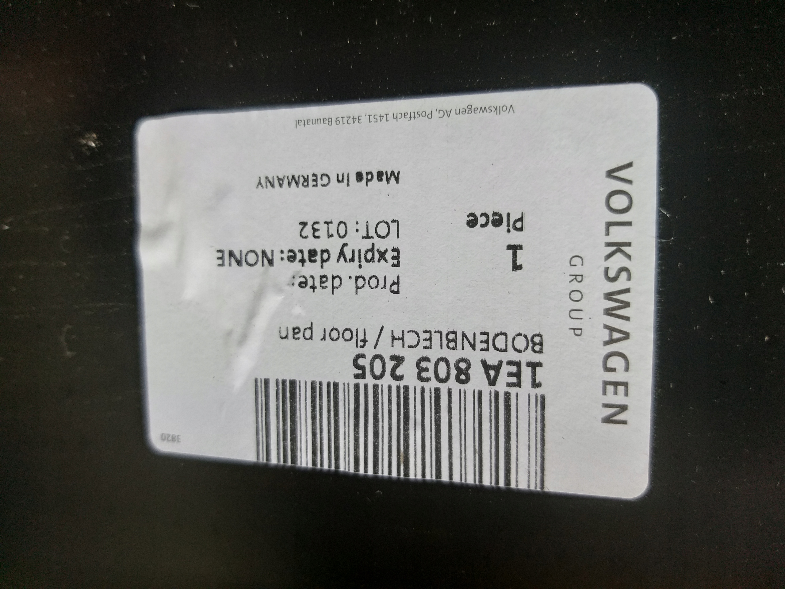 cover cover below bumper floor VW ID4 1AE803205
