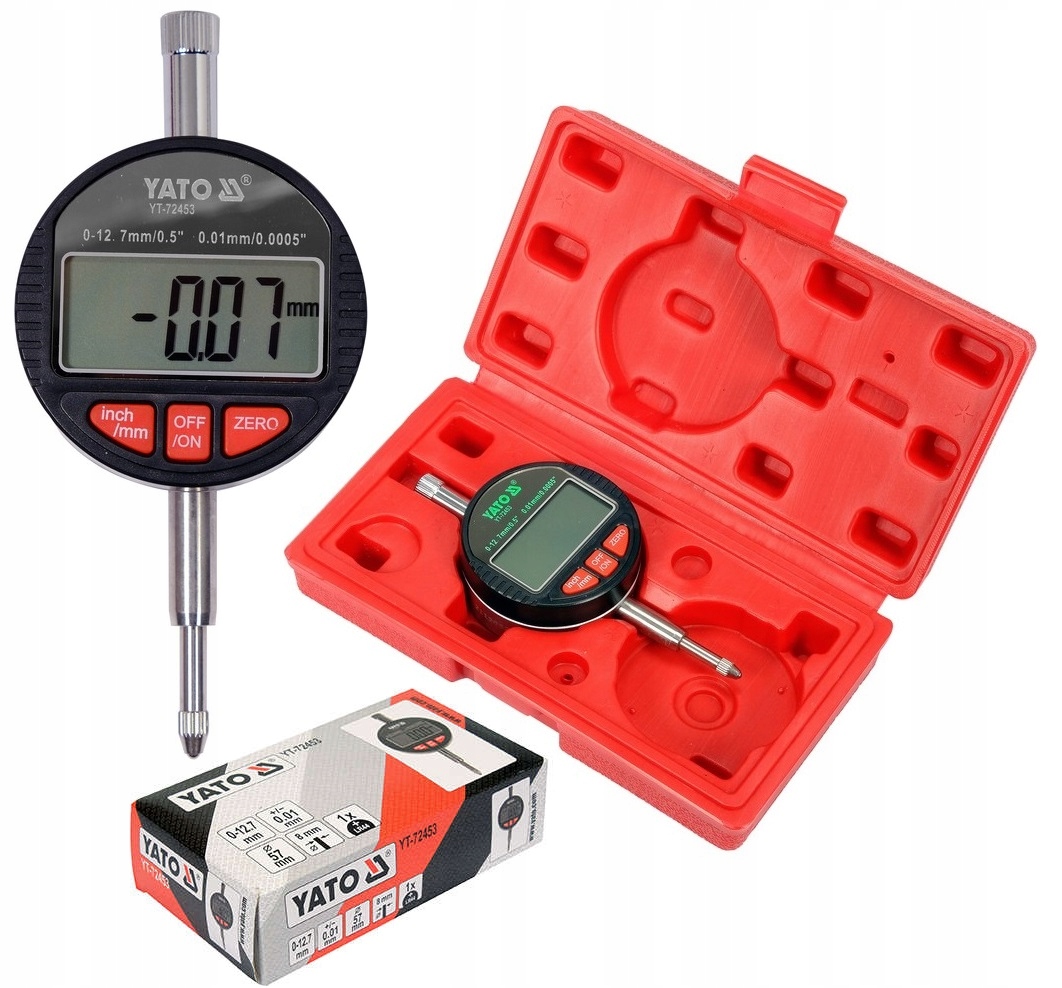 

Yato Czujnik Zegarowy Elektroniczny 0,01/0-12,7mm