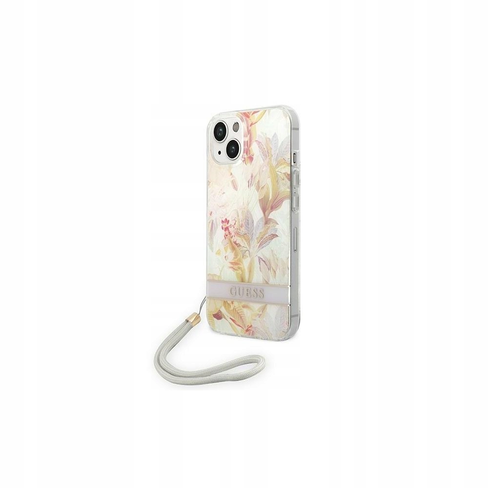 Etui Guess Flower Strap na iPhone 14 Plus fioletowe Guess