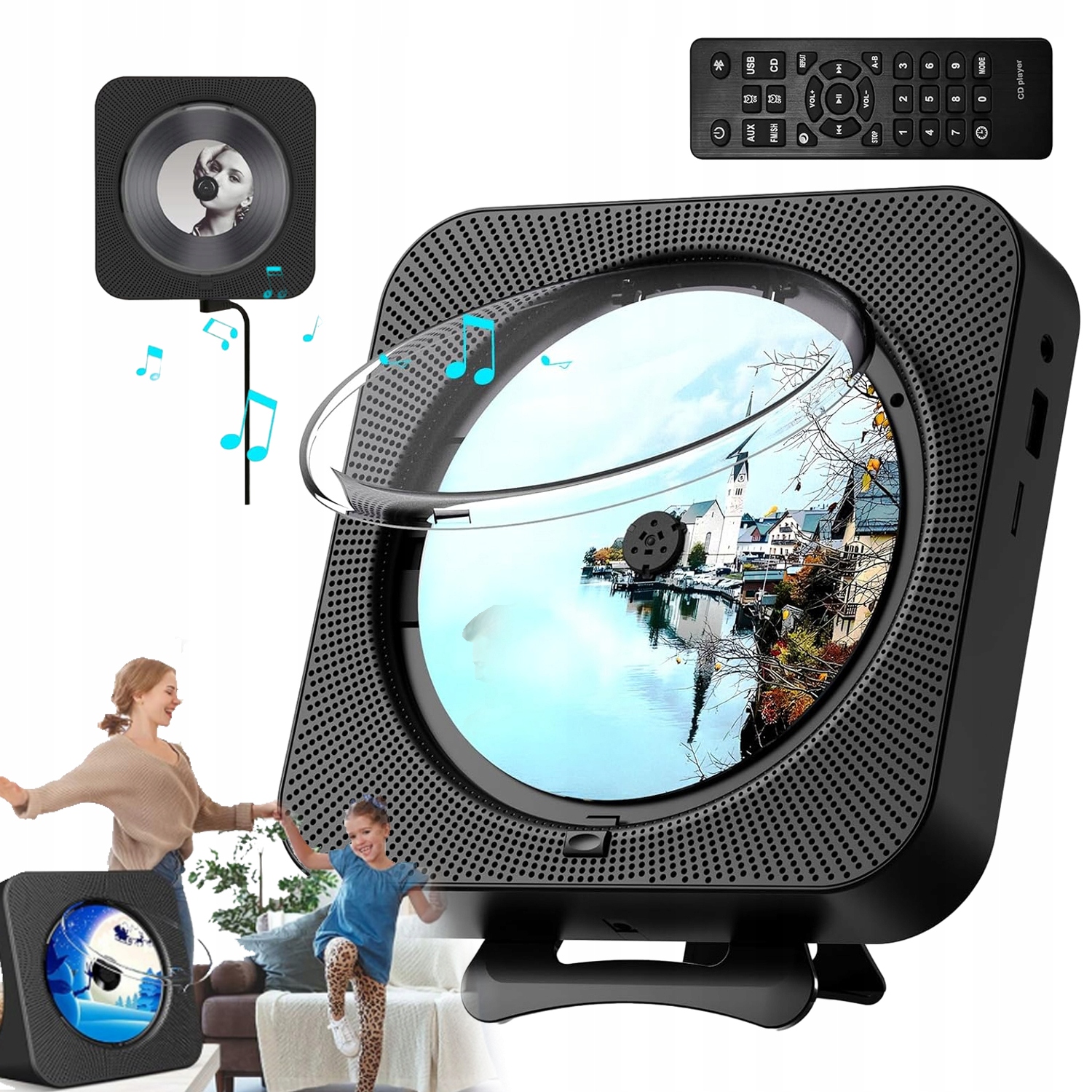 Přenosný CD Přehrávač S Bluetooth 5.1 6 Režimů Světel Fm Rádio