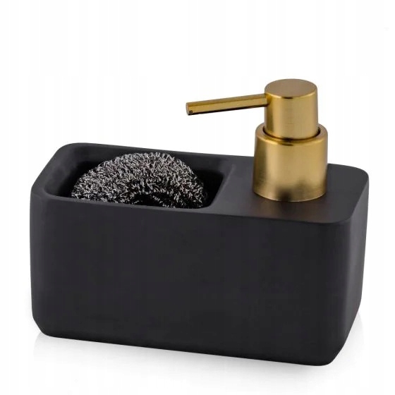 

Dozownik kuchenny gąbką Czarny wąski 200ml naczyń