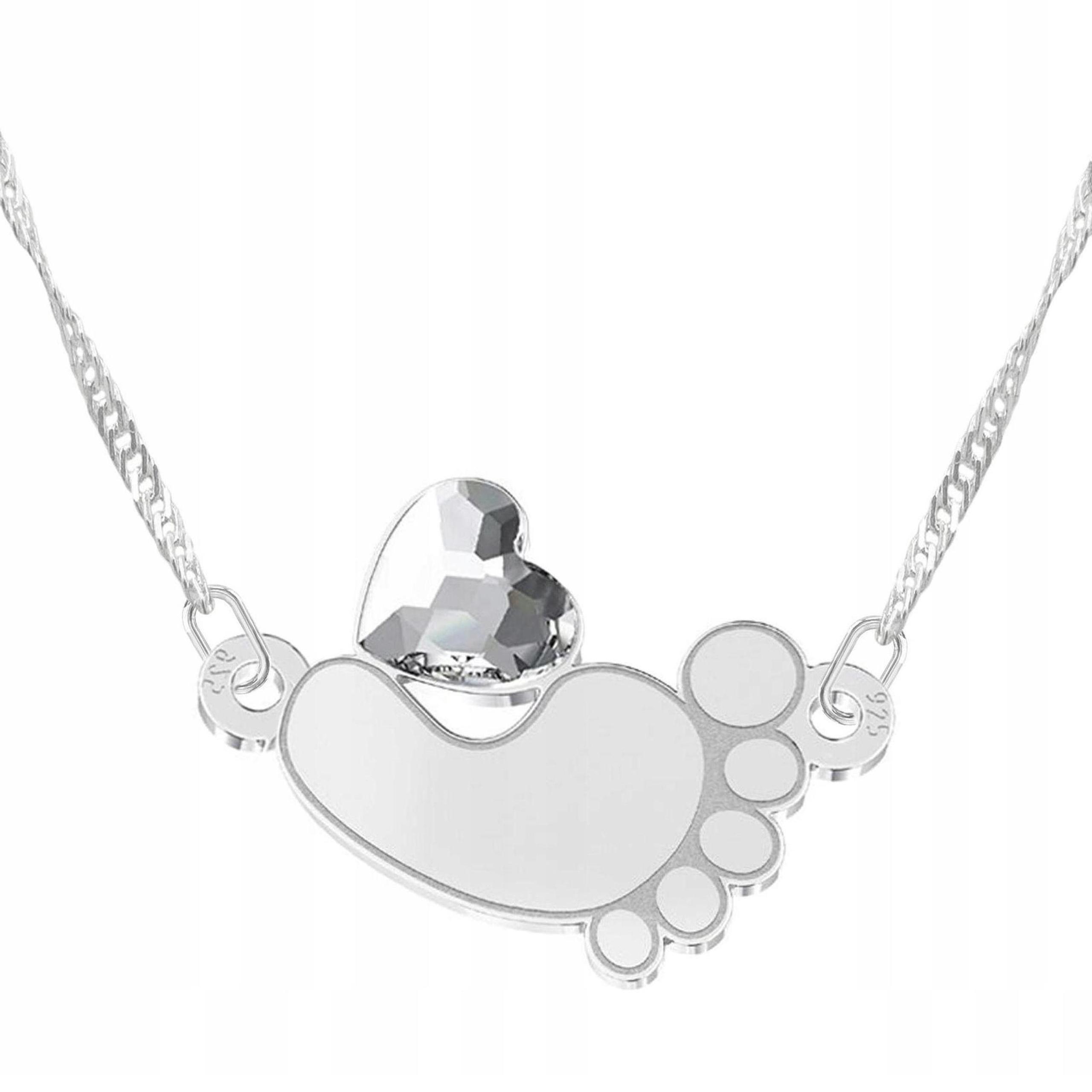 Stříbrný náhrdelník s dětskou nohou, dětskou stopou, stopa Stříbro 925