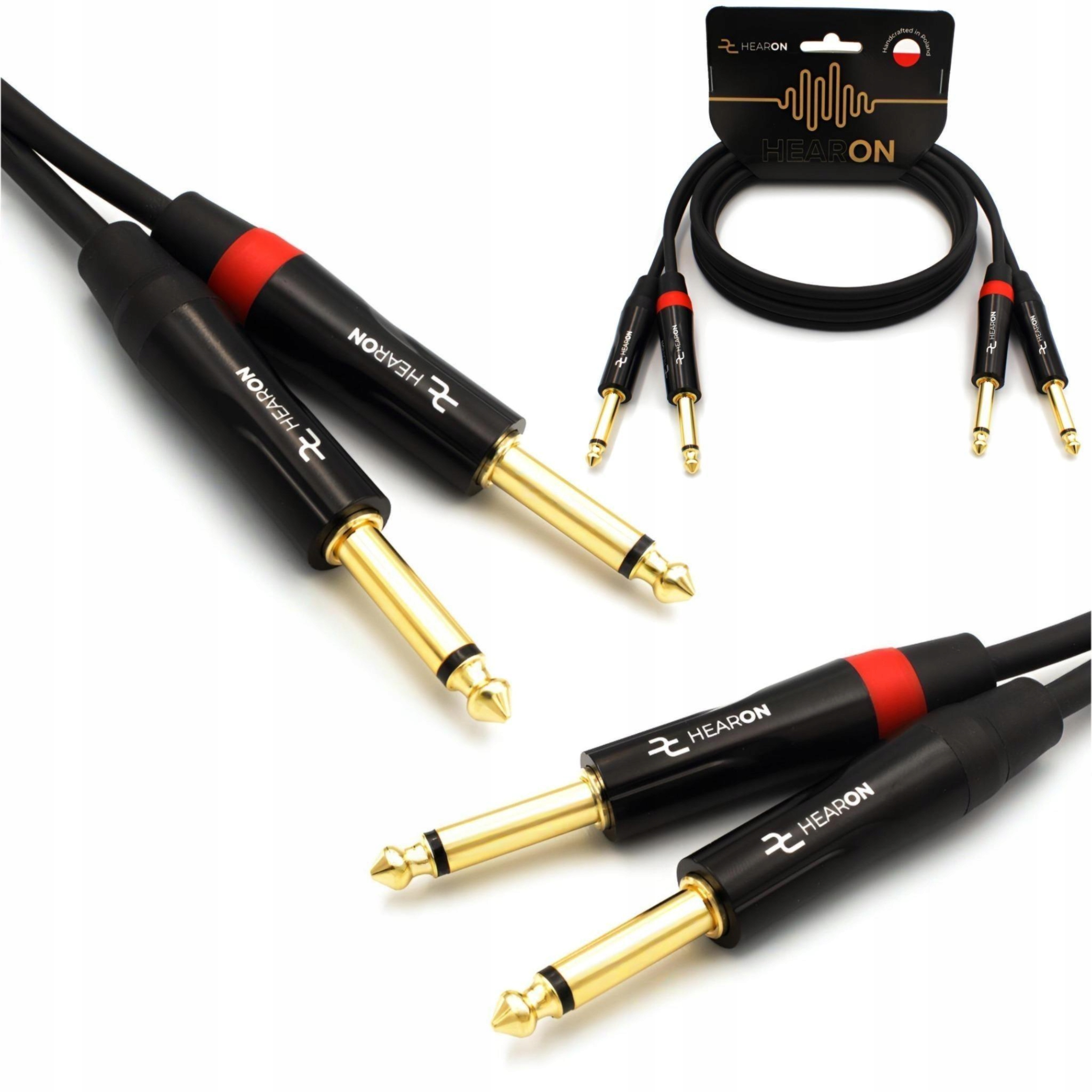 Hearon Pro Kabel do monitorów 2x Duży Jack 6.3 2x Duży Jack Ts mono 1m