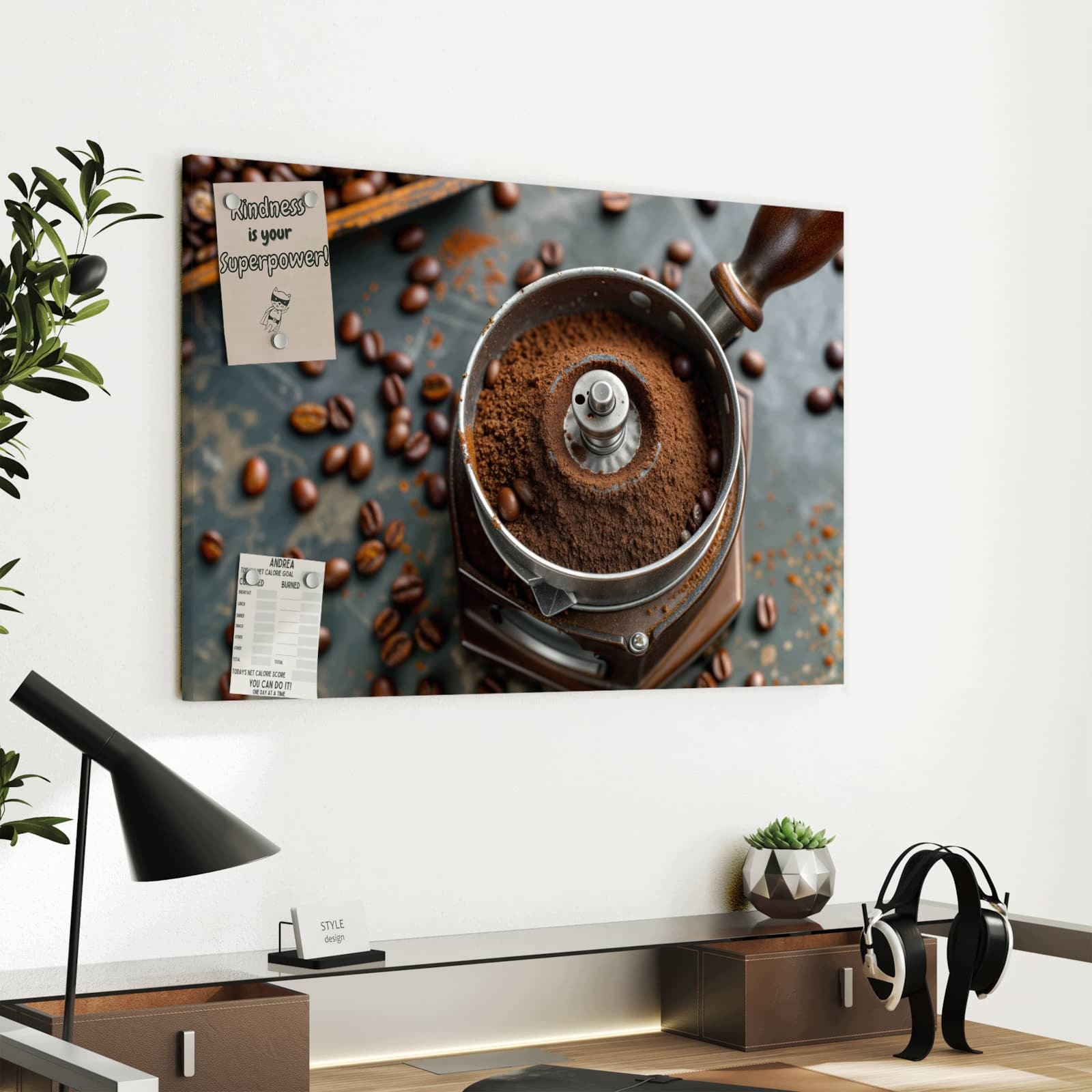 Magnetická tabule Mlynek do kávy 60 × 40 cm