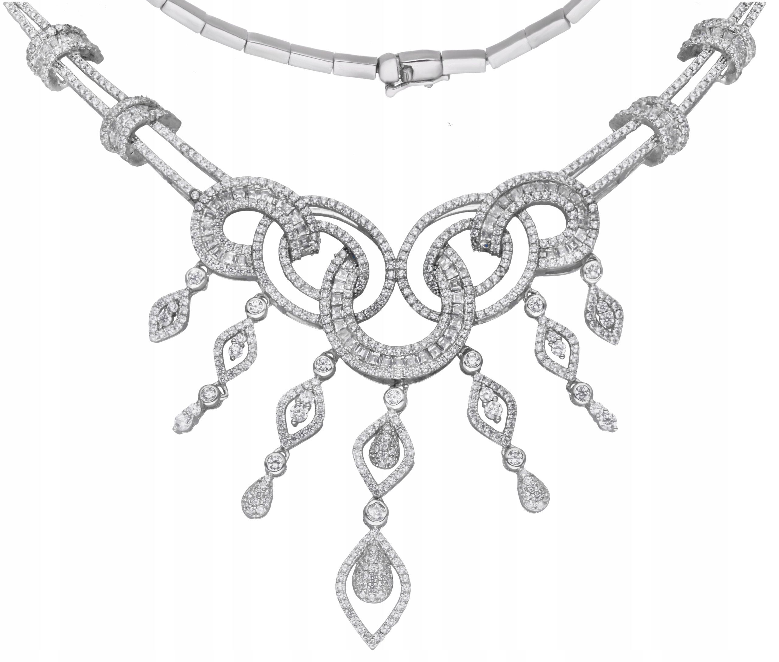 Stříbrný náhrdelník s zirkony Ag 925 NS020423