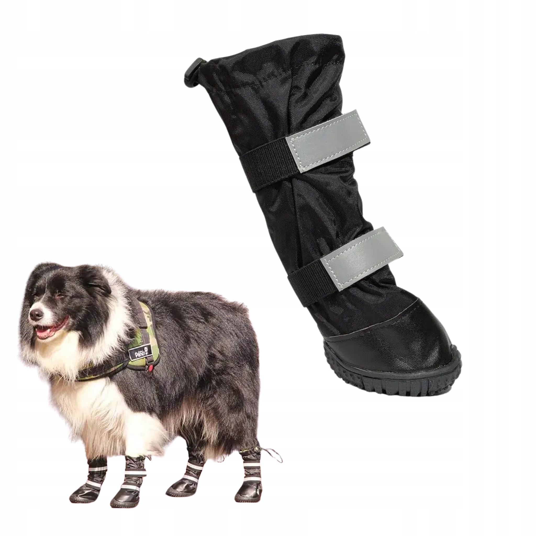 Odolné, zateplené vysoké boty pro psa Eliot Černá #55 S