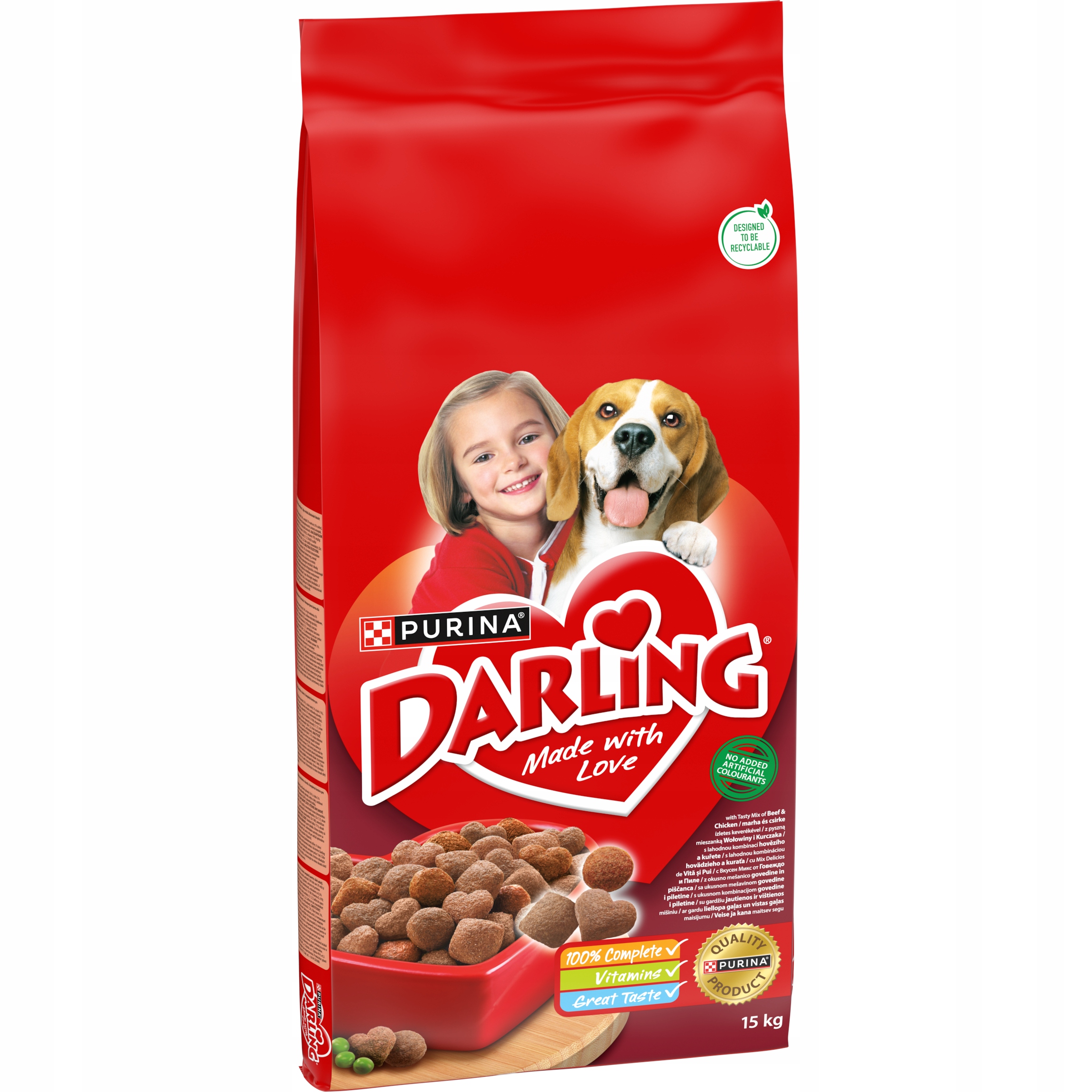 Levně Purina Darling Hovězí a kuřecí maso krmivo pro psy 15 kg