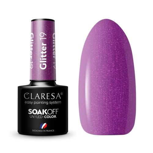 

Claresa Lakier Hybrydowy Glitter nr19 5ml Hybryda