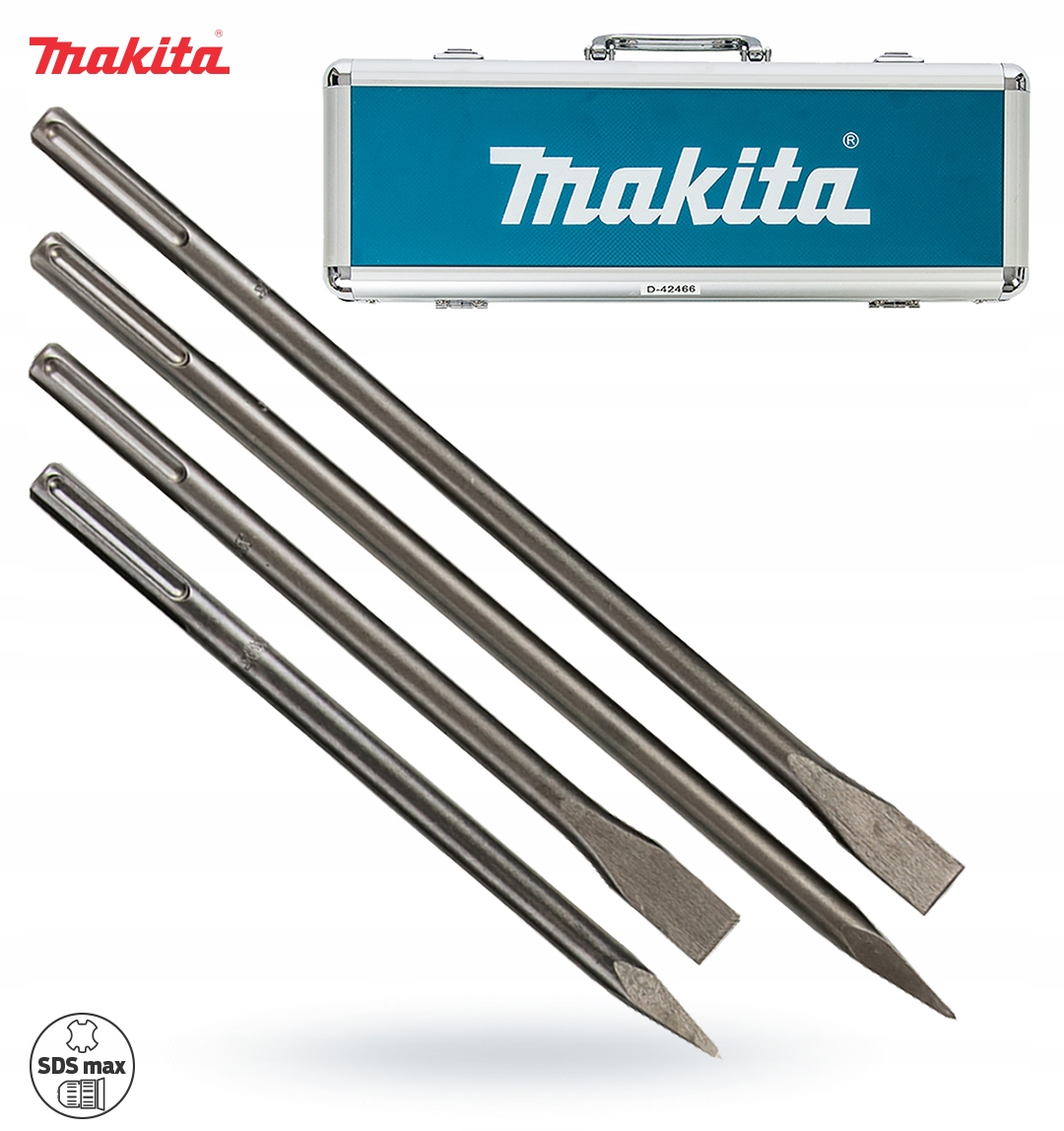 Dláta s úchytem Sds Max 4 díly Makita D-42466