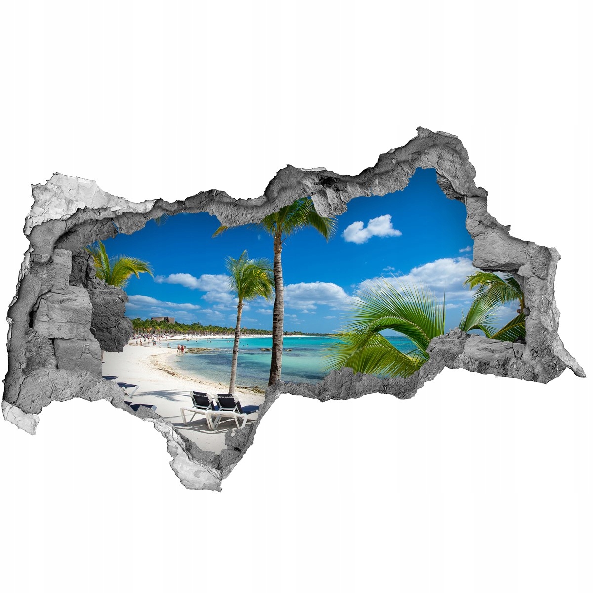 

Dziura 3d w ścianie Naklejka Malediwy plaża 95x73