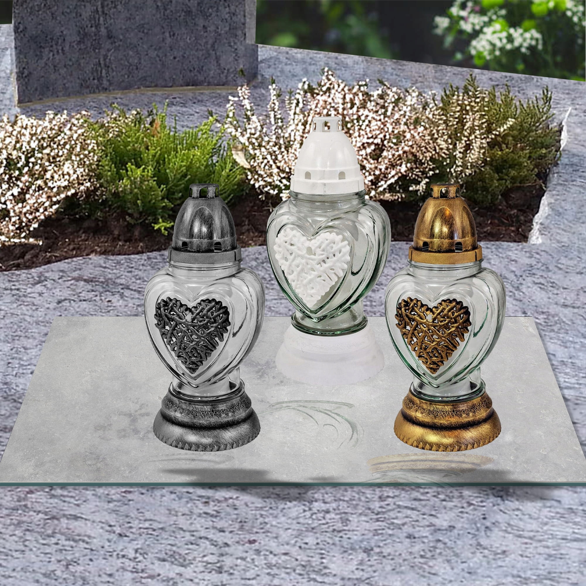 SZKLANA PODSTAWKA POD ZNICZE 60x20cm Beton 275c Materiał szkło hartowane