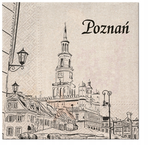 

Serwetka Kwadrat 33cm x 33cm '' Poznań ''/20 sztuk