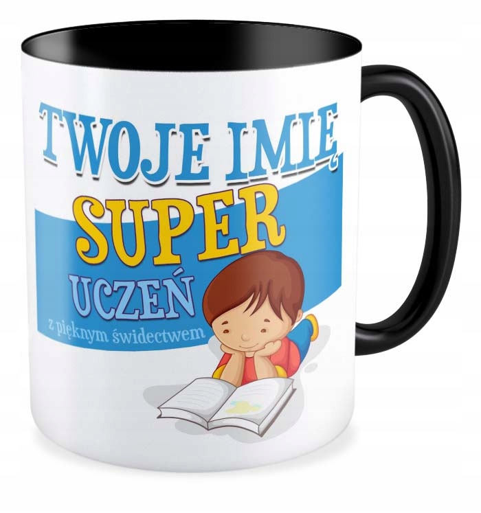

Kubek czarny prezent Uczeń Uczennica Twoje Imię