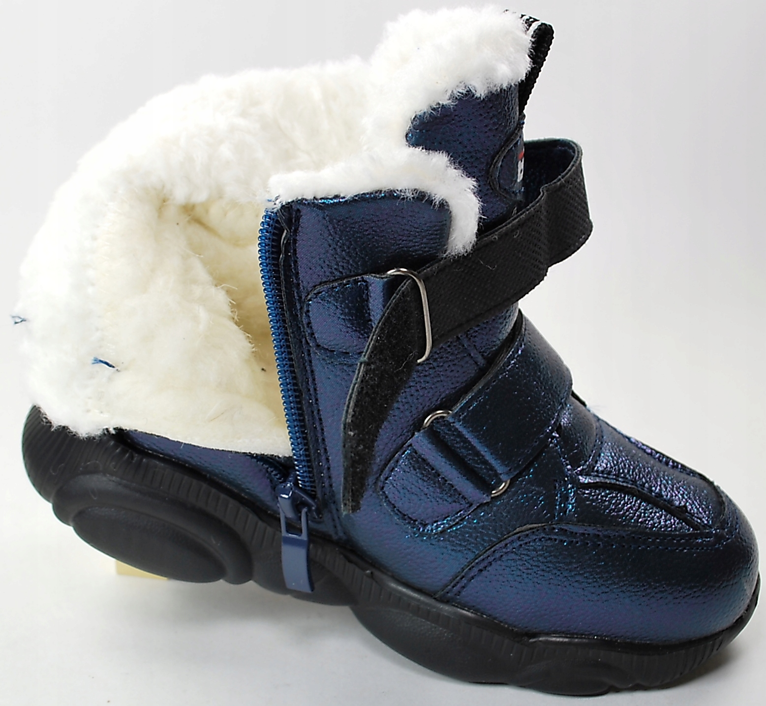 GRANATOWE LEKKIE CIEPŁE BOTKI KOZAKI WEŁNA RZEP 30 Płeć dziewczynki