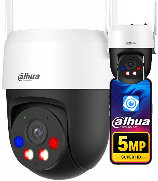 Otočná WiFi kamera 5MPx Dahua P5AS-PV s aktivním odstrašováním a Led diodami