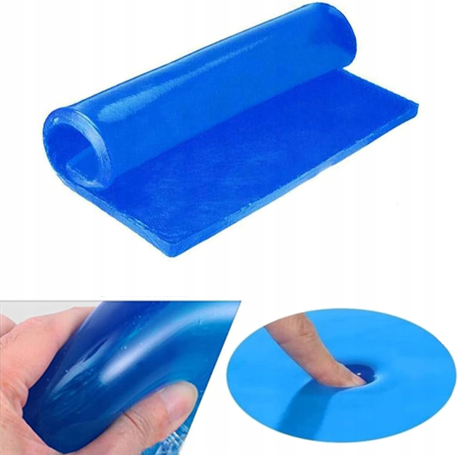 PODUSZKA DO SIEDZENIA ŻELOWA, ORTOPEDYCZNA NA KRZESŁO,GRUBA PODUSZKA ŻELOWA Kolor dominujący niebieski