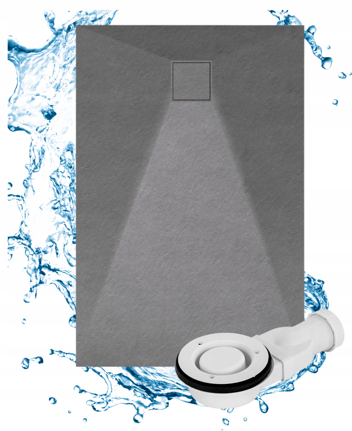 Sprchová Vanička Obdélníková 120 x 80 CM Šedá Smc Kompozit Teja