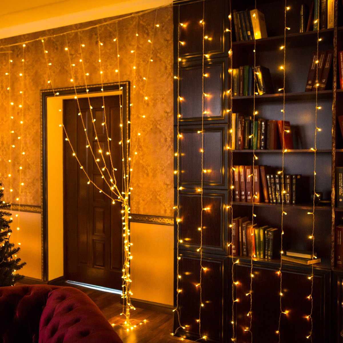 KURTYNA ŚWIETLNA LAMPKI DŁUGIE SOPLE 306 LED 3x3m Marka Springos