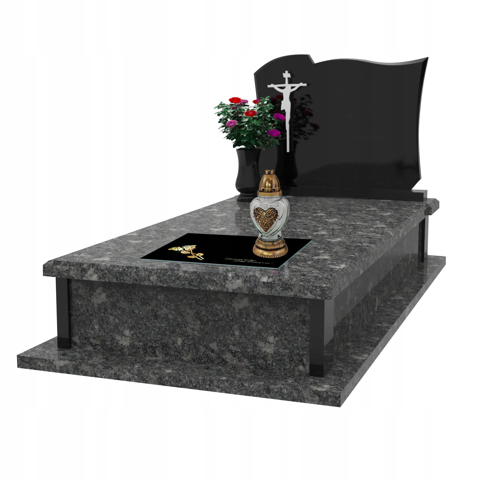 SZKLANA PODSTAWKA POD ZNICZE 40x30cm 487b + napis Motyw inny