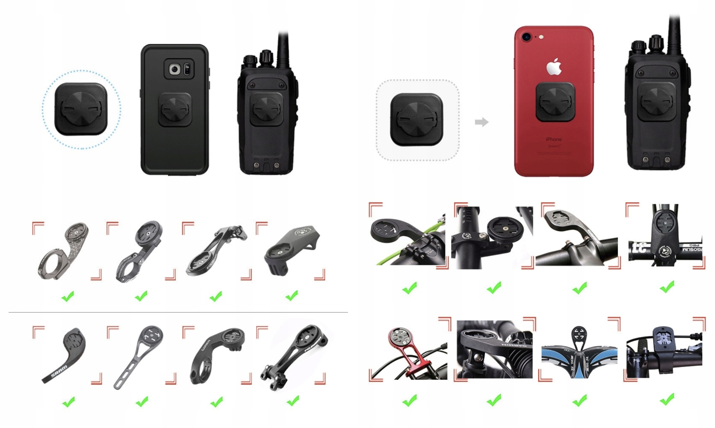 Uchwyt na telefon RIDERACE z mocowaniem GARMIN Naklejka 3M VHB (RD0457-B) Marka Inna marka