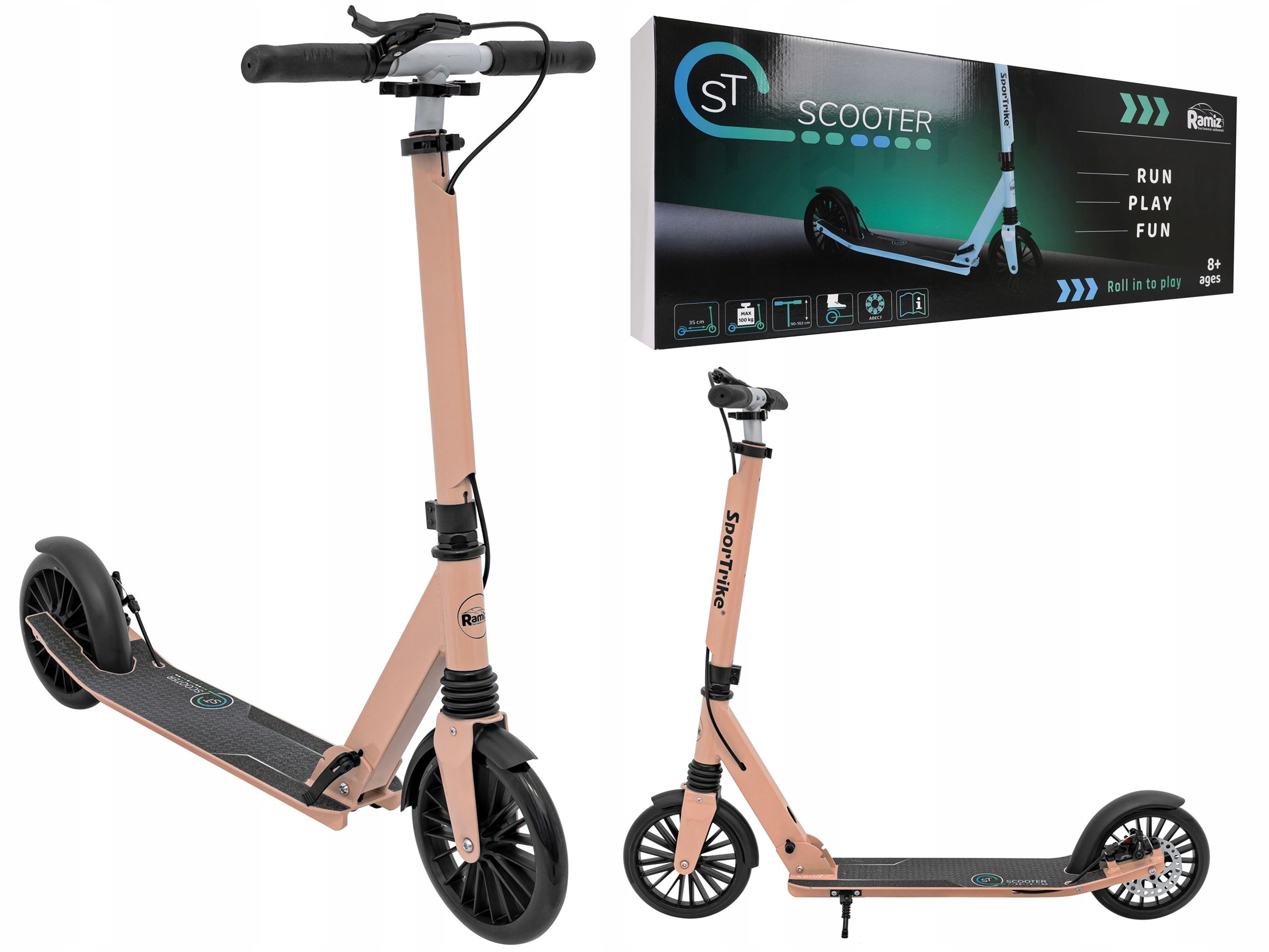 Hulajnoga Dla Dziewczynki składana Sportrike Hamulec kauczukowe koła