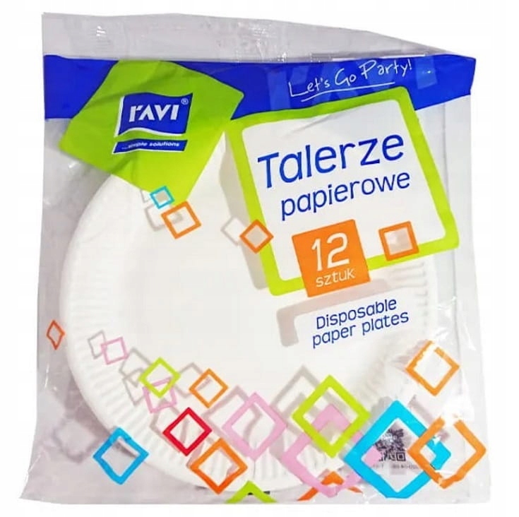 

Talerze jednorazowe papierowe śr. 23 cm 12 sztuk