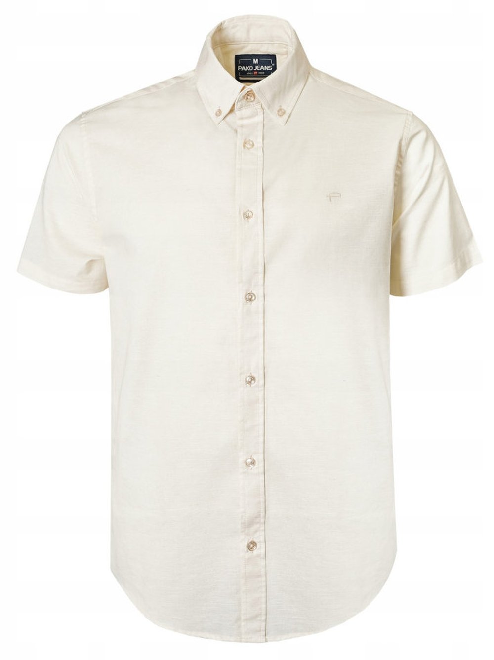 Lněno-bavlněná pánská košile Pako Jeans Barva slonové kosti 3XL