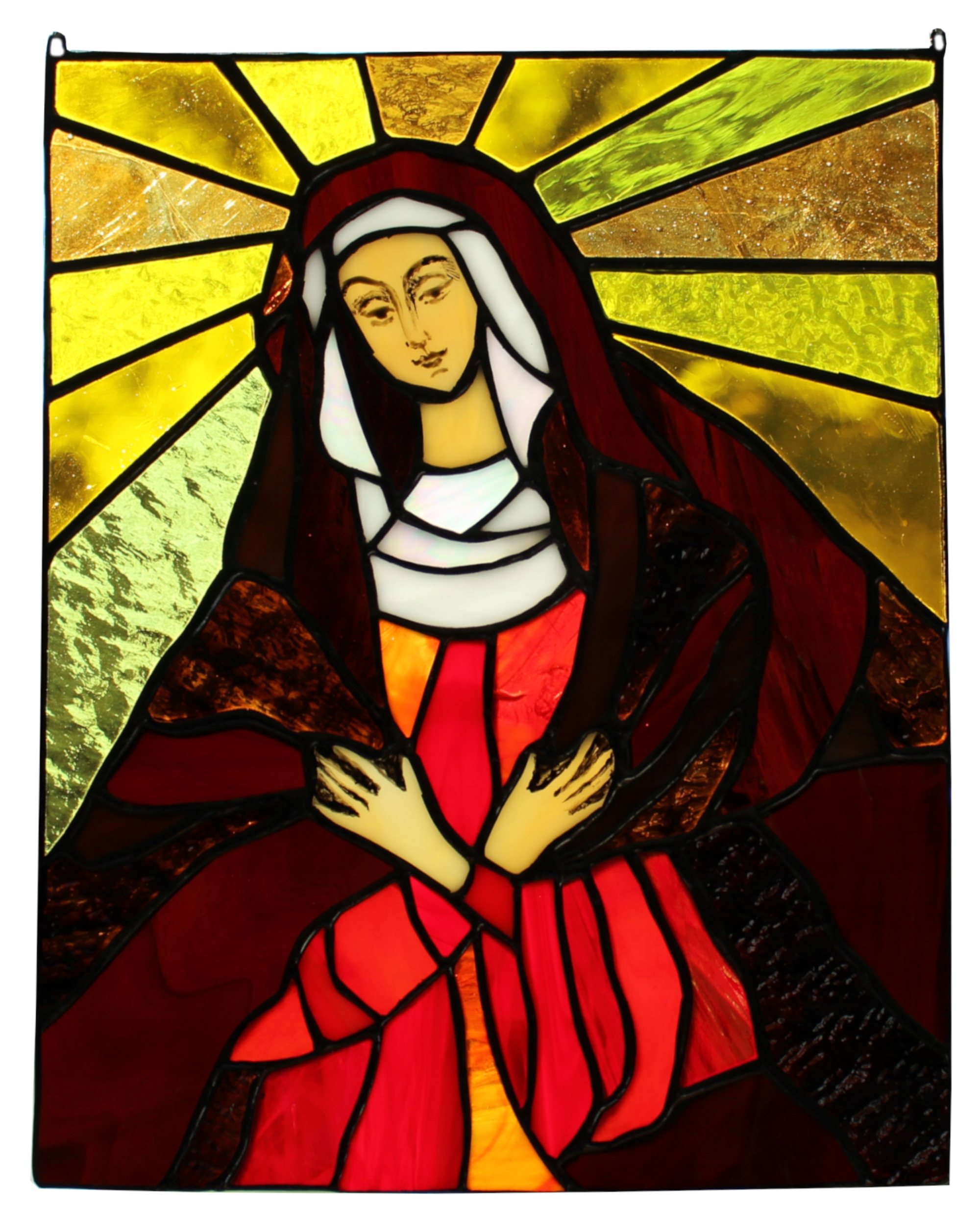 Vitráž Marie Matka Boží, náboženská vitráž