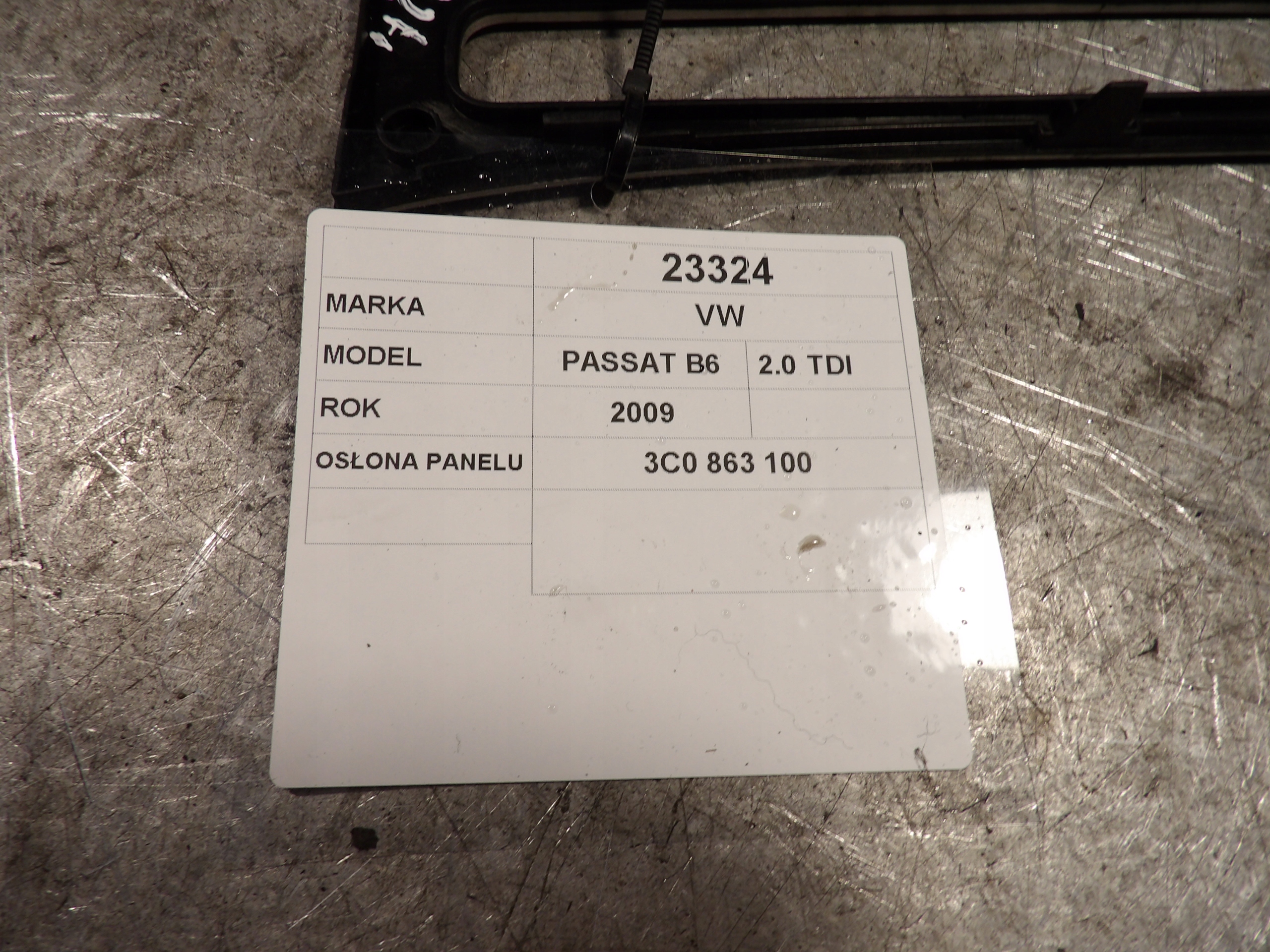 VW passat B6 cover panelu air conditioning devices 3C0863100