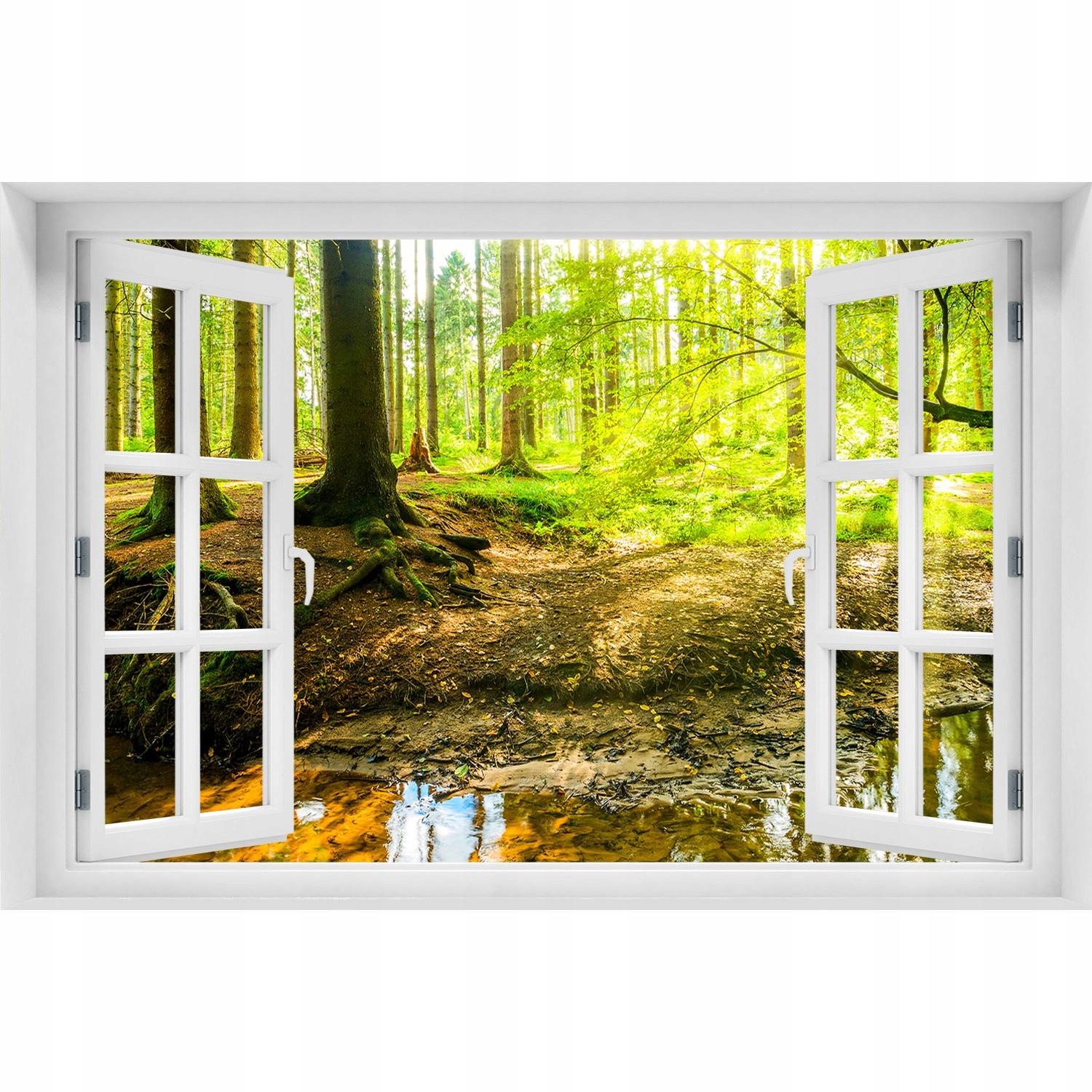 

Samoprzylepna Naklejka Promyki słońca las 90x60