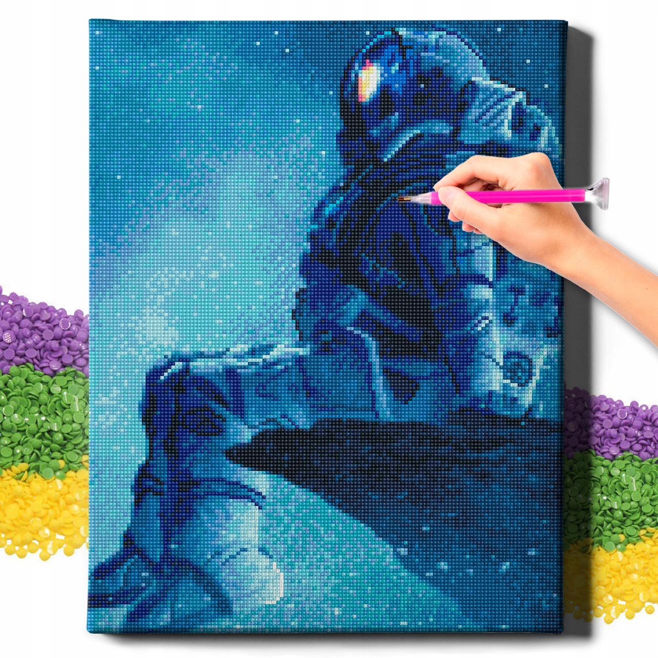 Diamond Painting 5D s Ramou Výšivka Diamantový Astronaut Mozaika 40x50cm