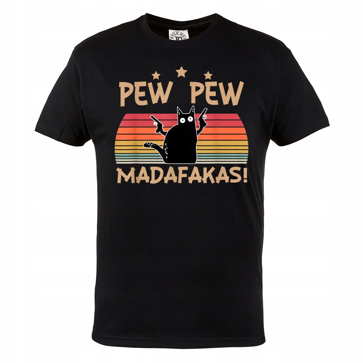 

Męska Koszulka Czarny Kot Pew Pew Madafakas
