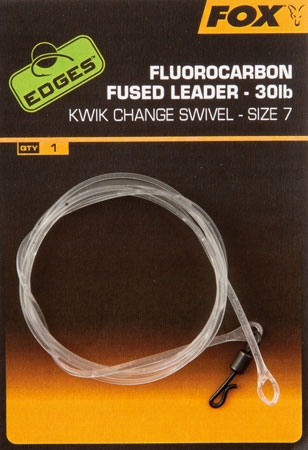 Fox Fluorocarbon Fused Leader 30lb/115cm Size "7" Kwik Change Swivel