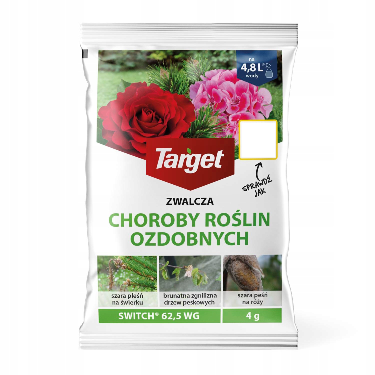 SWITCH 62,5 WG ŚRODEK GRZYBOBÓJCZY NA CHOROBY ROŚLIN OZDOBNYCH 4 g TARGET