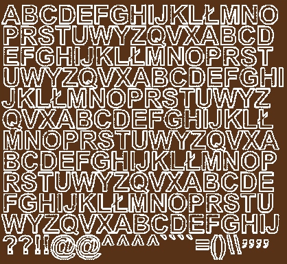 NAKLEJKA LITERY SAMOPRZYLEPNE 1.5 cm NAKLEJKI Z FOLII BRĄZOWY MATOWY