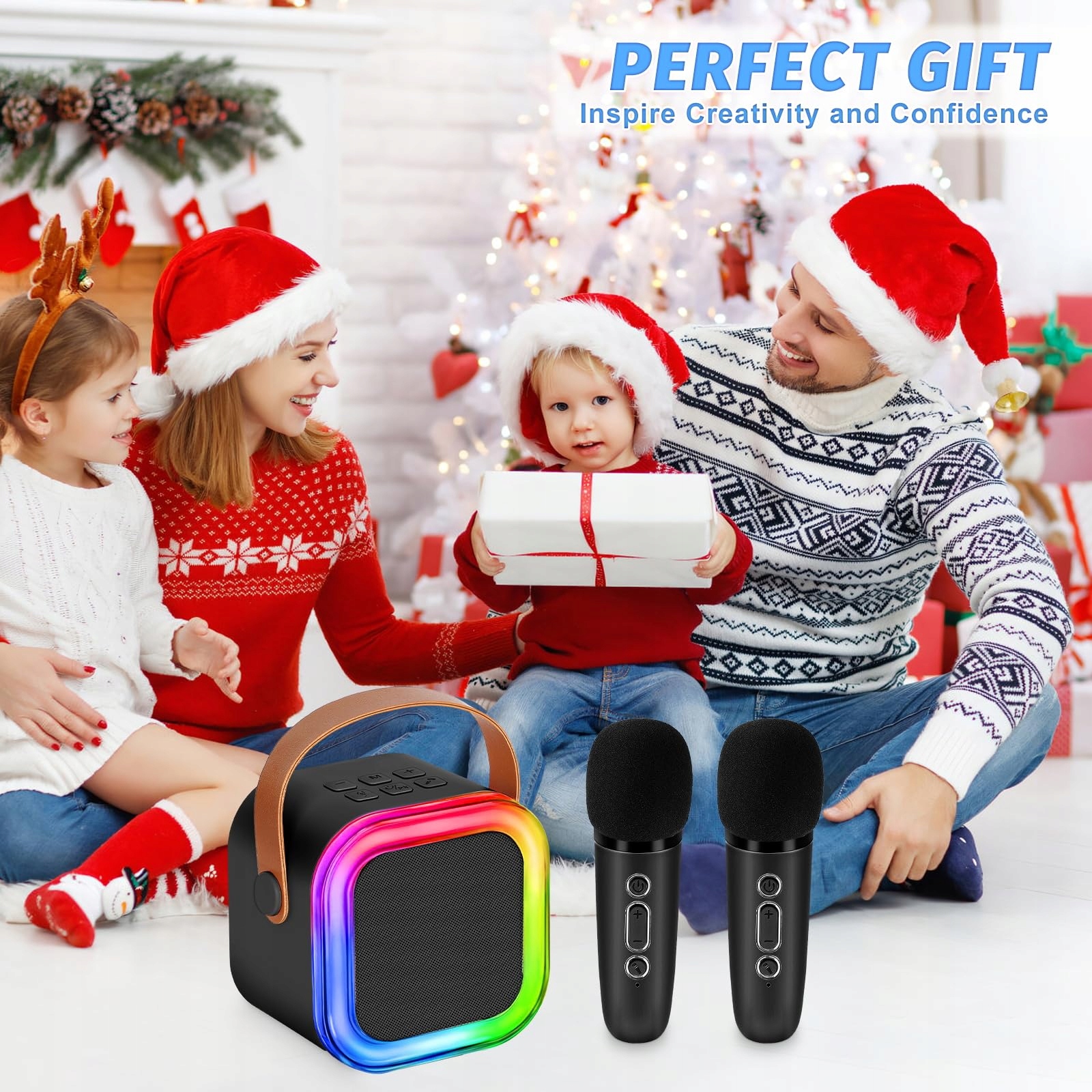 KARAOKE MASZYNA DLA DZIECI I DOROSŁYCH BEZPRZEWODOWY GŁOŚNIK BLUETOOTH — miniatura 7
