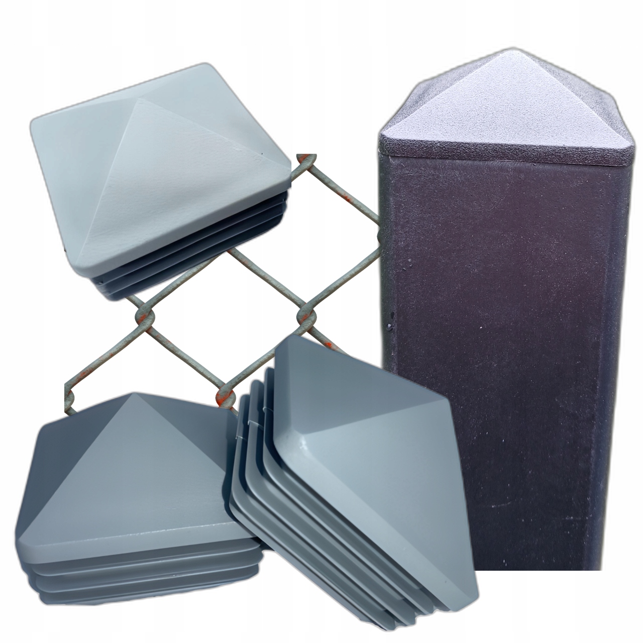 Záslepka na profil sloupku obálková profil 60x60 20 Ks Šedá