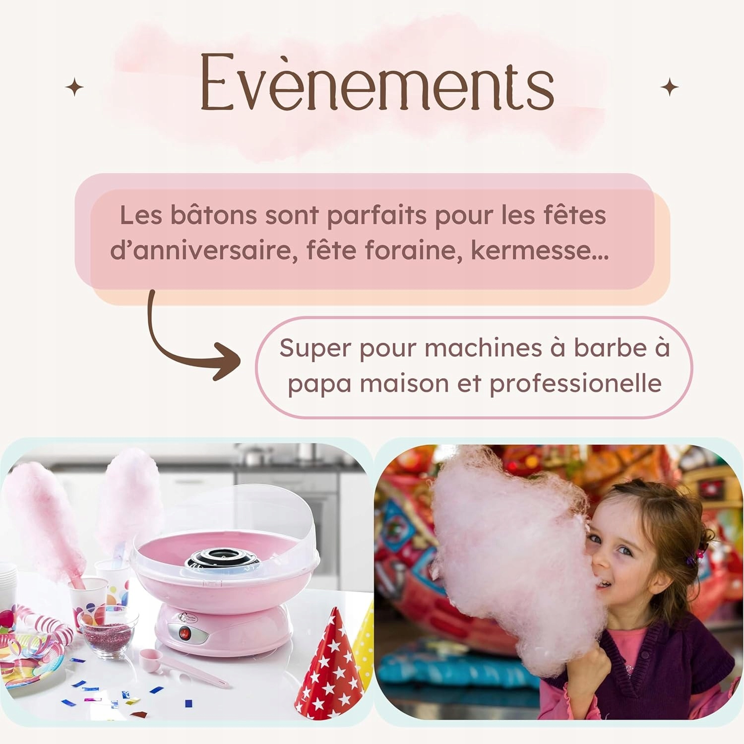 100 patyczków do waty cukrowej Kwadratowe patyki drewniane 30 cm topola Moc 1 W