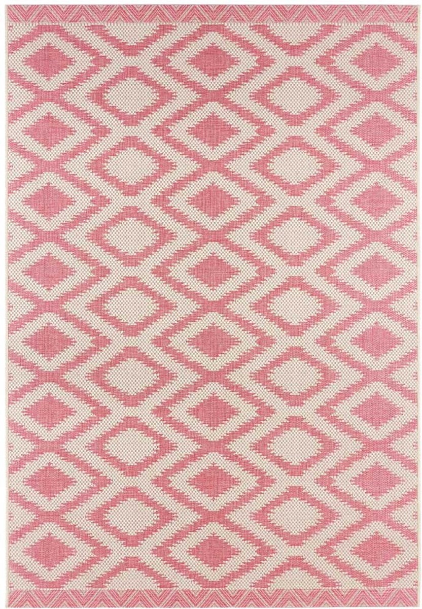 Koberec ružový sisal, plochý na terasu, vonkajší, vnútorný, 140 x 200 cm