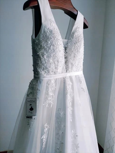 Suknia Ślubna Długa Koronkowa Rozmiar 36