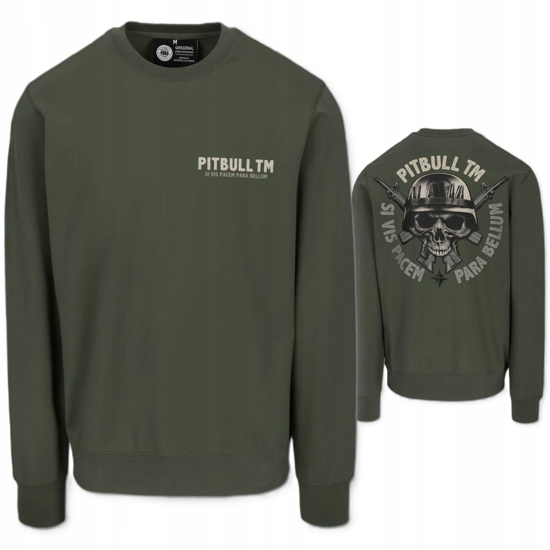 Pitbull West Coast Pánská Mikina Bez Kapuce Pár Bellum Tmavě Zelená S